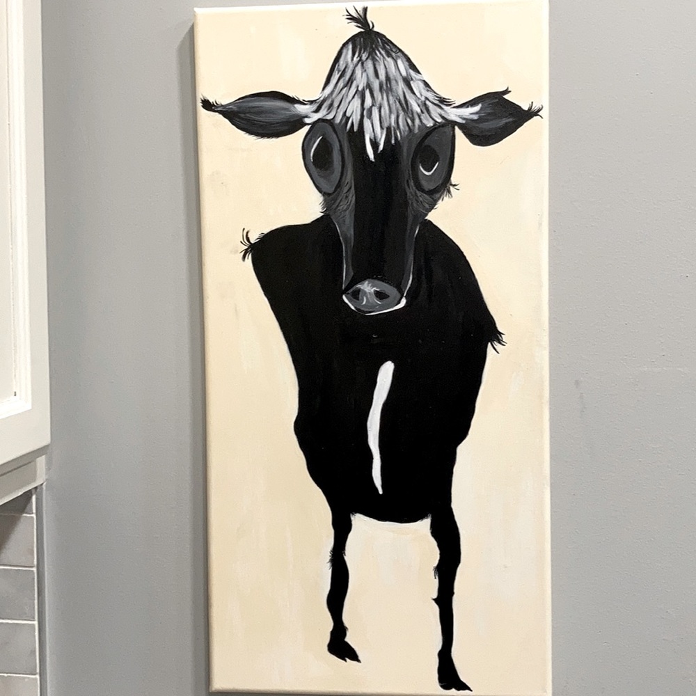 Original crippled  cow painting